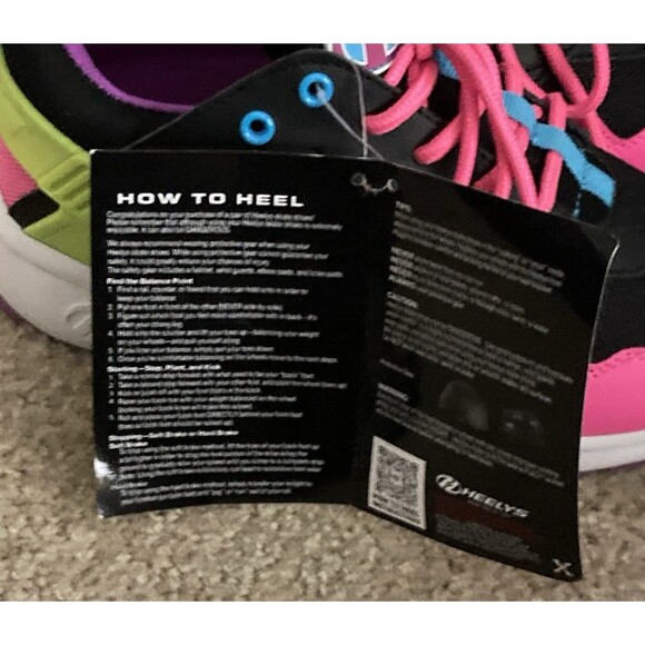 HEELYS Force HE100881 Black Pink Neon Multi Color Shoes Youth 6/ Women's 7 *READ - Picture 9 of 15